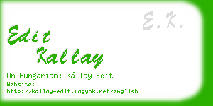 edit kallay business card